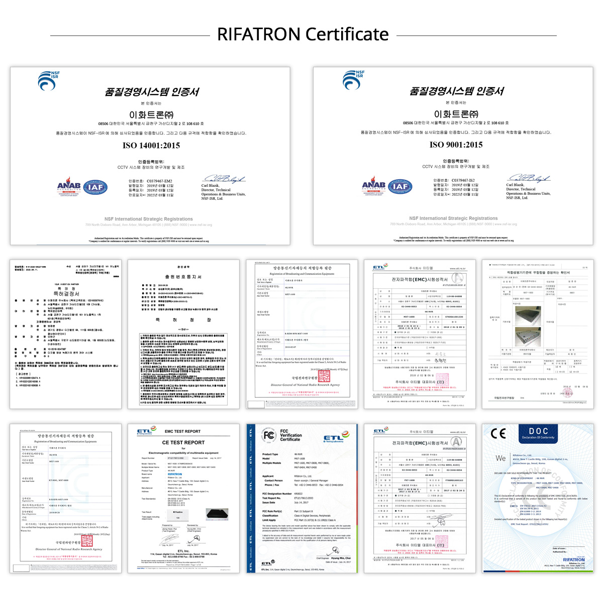 Rifatron Certificate